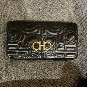 Salvatore Ferragamo Black and Gold Quilted Bag